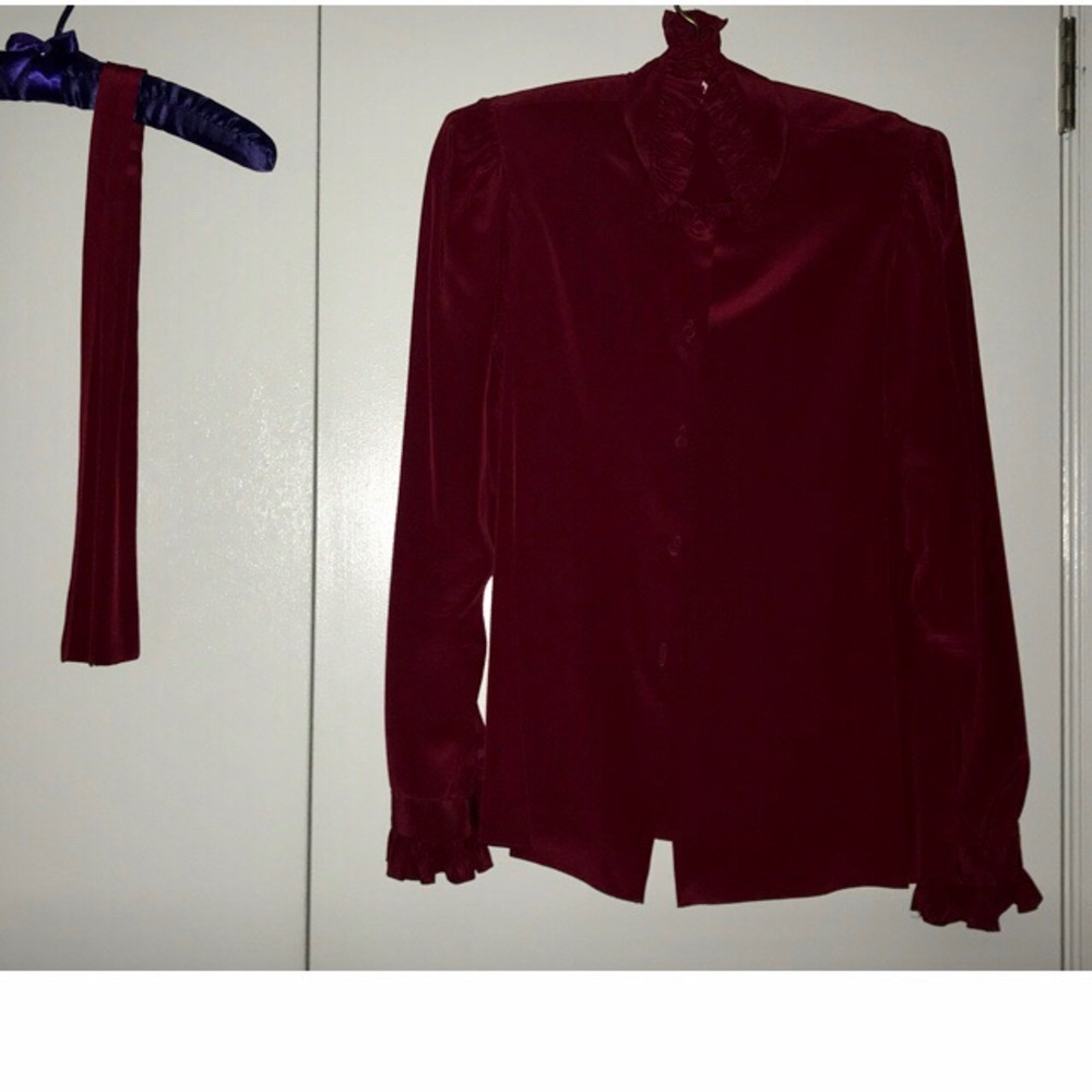 Vintage Gloria Sachs Blouse with Neck Sash